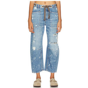 NWT Free People We The Free Moxie Barrel Jeans | Blue | Size 29